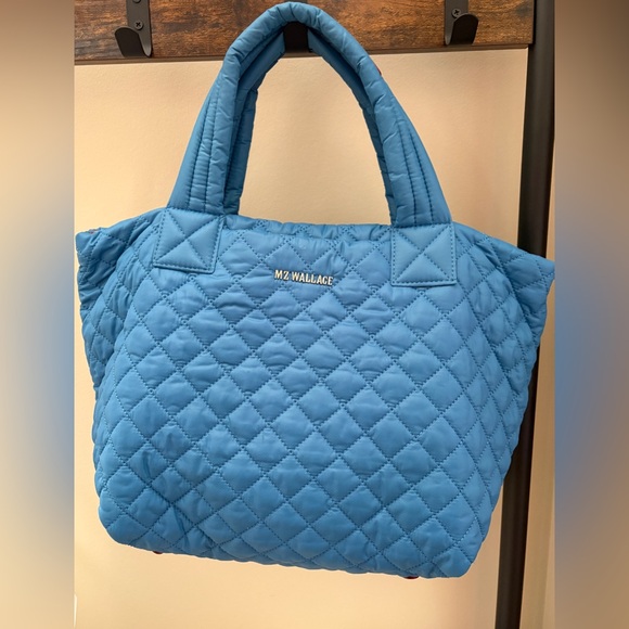 MZ Wallace Quilted Ocean Rec Blue Tote with Adjustable Strap - Picture 4 of 10